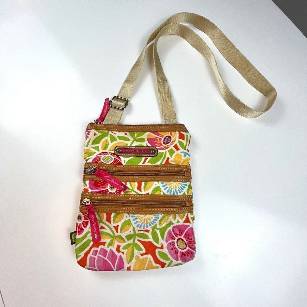 Lily Bloom crossbody bag pouch flower print pink